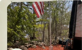 Freshly mulched yard near a home