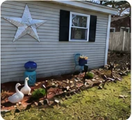 Fresh mulch and front yard landscaping bed
